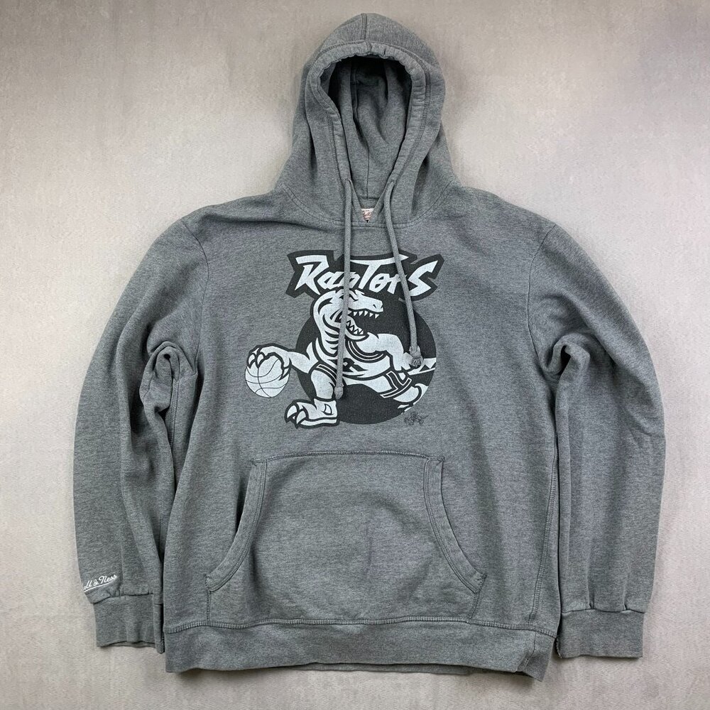 Mitchell & Ness Toronto Raptors Mens Sweater XL Gray Hoodie Pullover Basketball